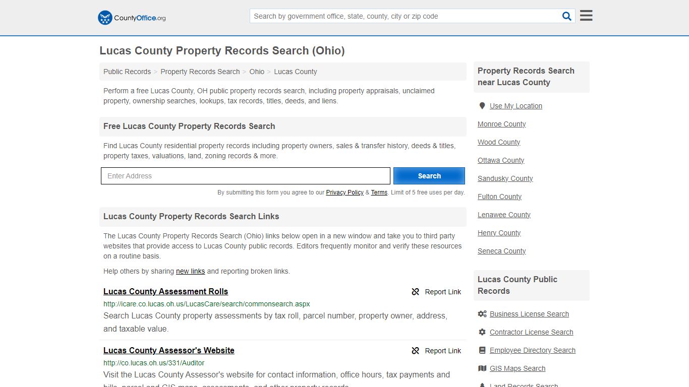 Lucas County Property Records Search (Ohio) - County Office