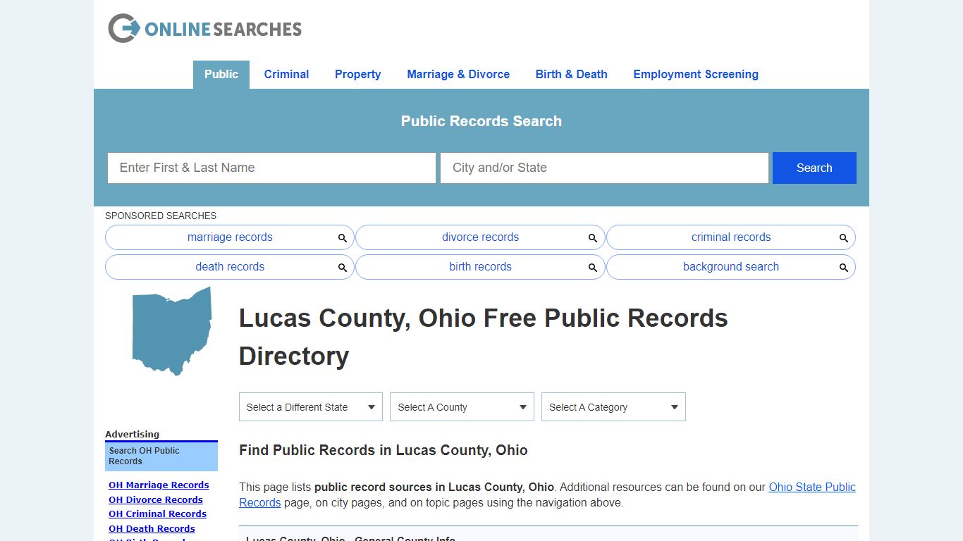 Lucas County, Ohio Public Records Directory - OnlineSearches.com